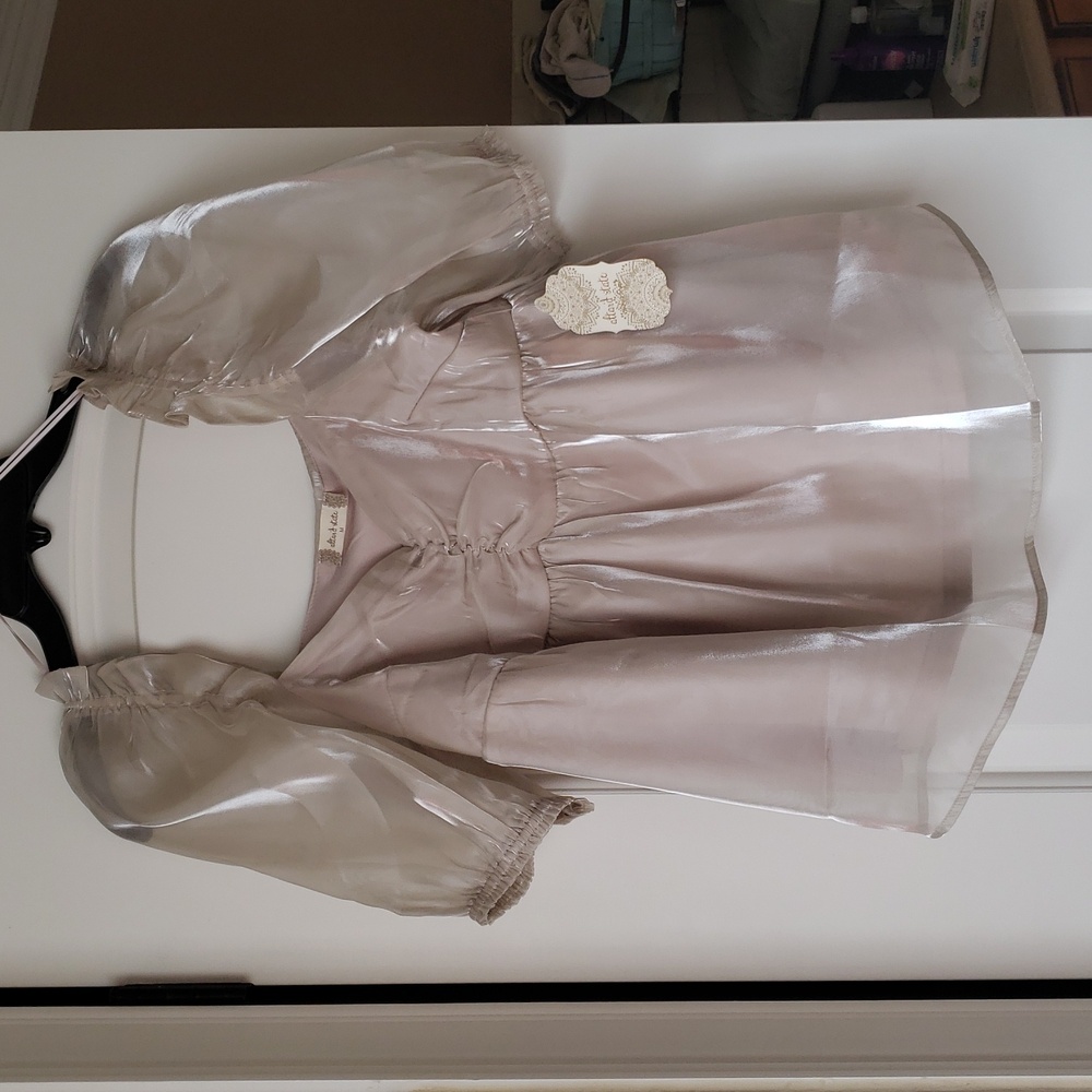Altard state taupe shimmer iridescent top
